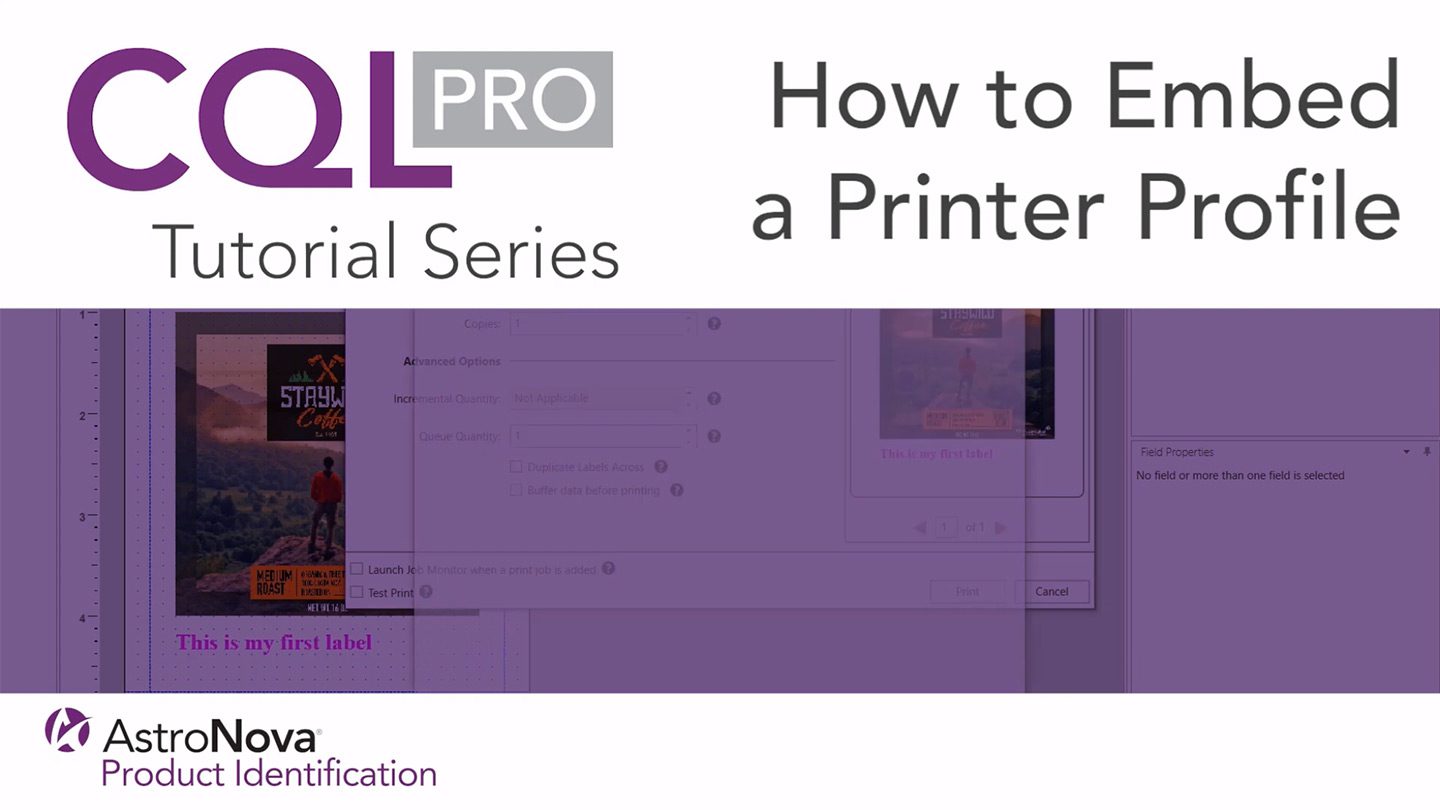CQL Pro : Comment incorporer un profil d'imprimante